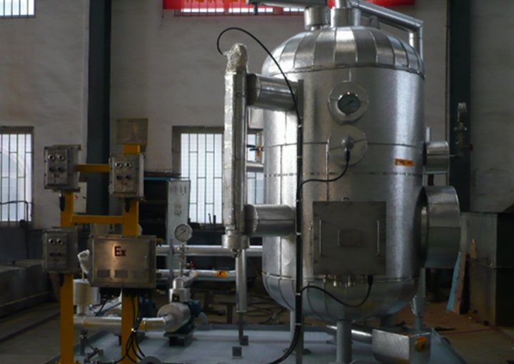 Skid-mounted package for hot water tank